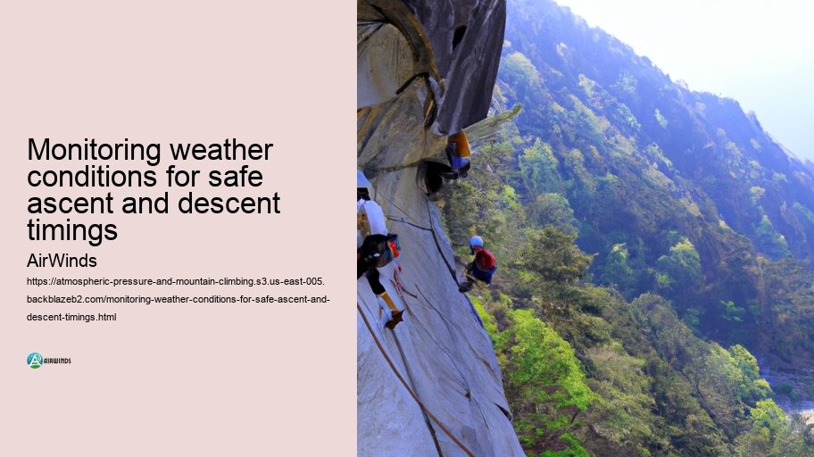 Monitoring weather conditions for safe ascent and descent timings